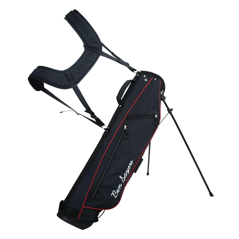 Ben Sayers LTE 6" Pencil Golf Stand Bag | Lightweight Golf Clubs Carry Bag with Dual Shoulder Strap and Lumbar Padding | (Black/Red)