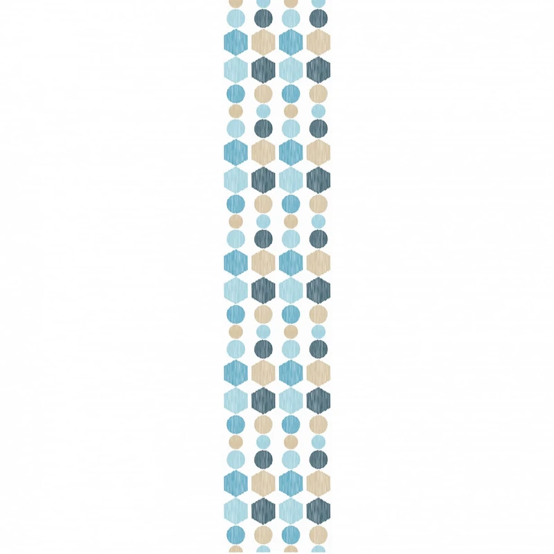 Ambiance Sticker Pre-Pasted Non-Woven Wallpaper Roll Bohemian Ethnic Blue Decorative Adhesive – 1 Roll H300 x W60 cm