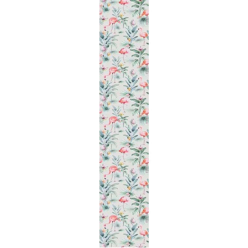 Ambiance Sticker Non-Woven Wallpaper Pre-Pasted Roll Grey Tropical Birds Roses and Paradise Flowers Decorative Adhesive – 1 Roll H300 x W60 cm
