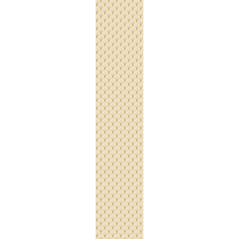 Ambiance Sticker Pre-Pasted Non-Woven Wallpaper Roll Art Deco Beige Fan Decorative Adhesive – 1 Roll H300 x W60 cm