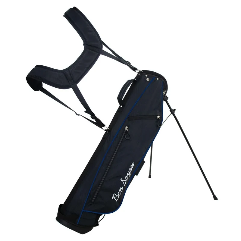 Ben Sayers LTE 6" Pencil Golf Stand Bag | Lightweight Golf Clubs Carry Bag with Dual Shoulder Strap and Lumbar Padding | (Black/Blue)
