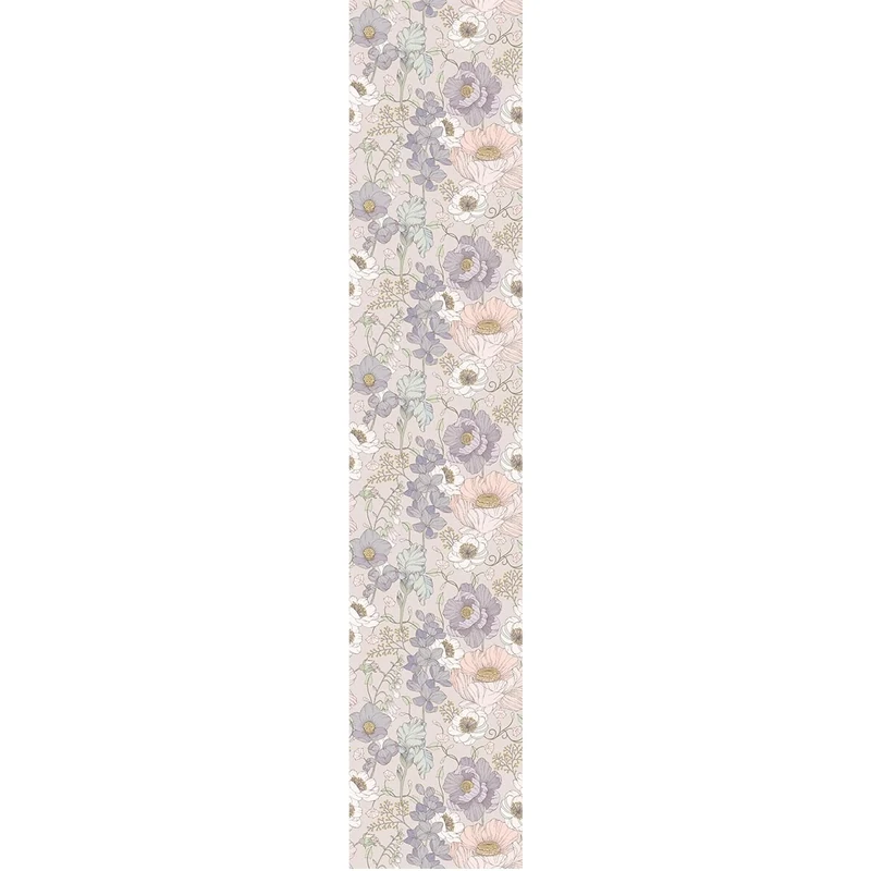 Ambiance Sticker Non-Woven Wallpaper Pre-Pasted Roll Vintage Flowers Decorative Adhesive – 1 Roll H300 x W60 cm