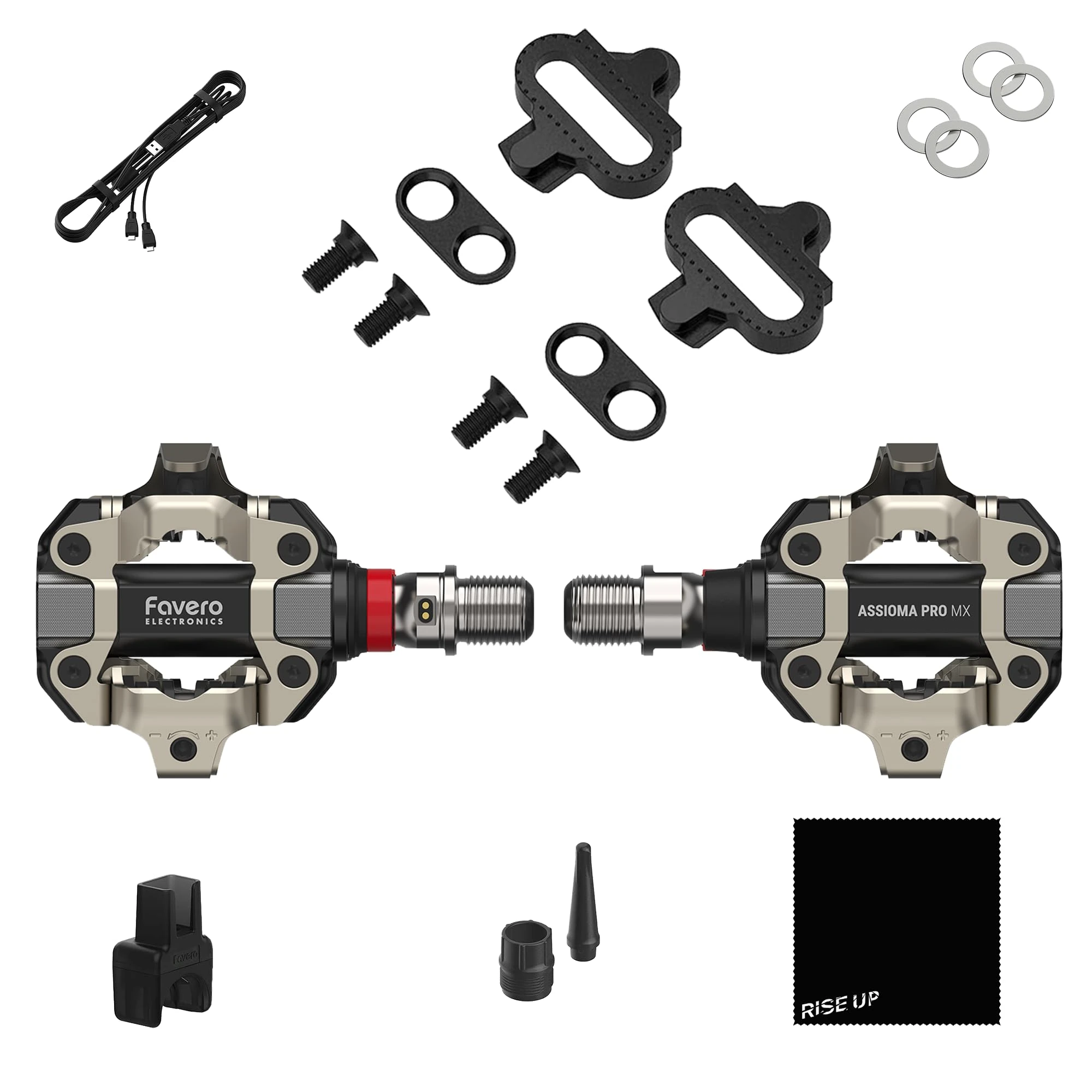 Favero Assioma PRO MX-1, Single-Sensing Side Pedal Based Cycling MTB Power Meter, Bluetooth and ANT+ Connectivity for Bike Computers, Cycling GPS Units, & Smartphones