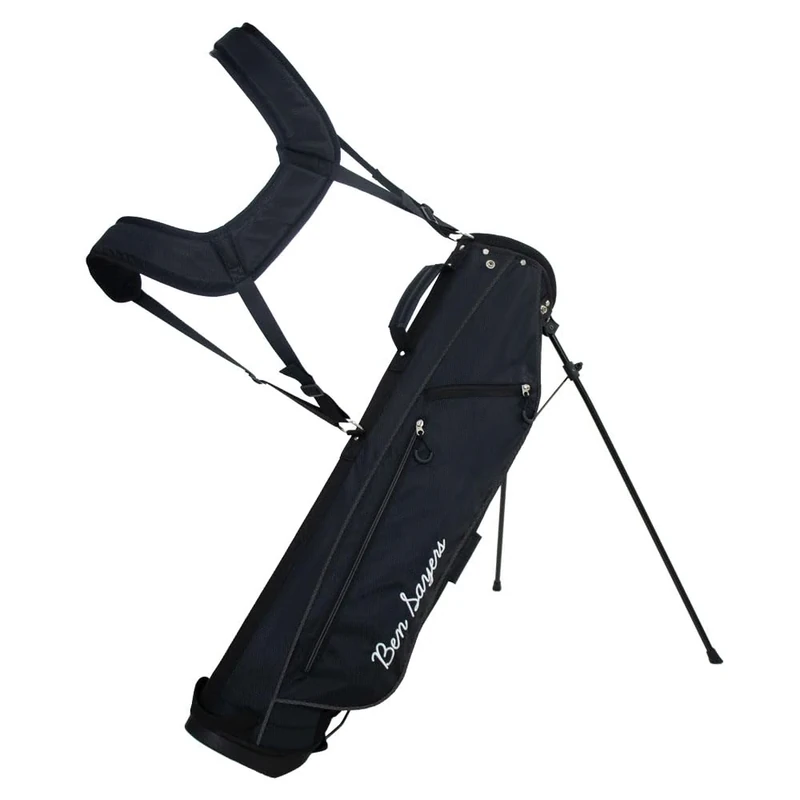 Ben Sayers LTE 6" Pencil Golf Stand Bag | Lightweight Golf Clubs Carry Bag with Dual Shoulder Strap and Lumbar Padding | (Black/Grey)