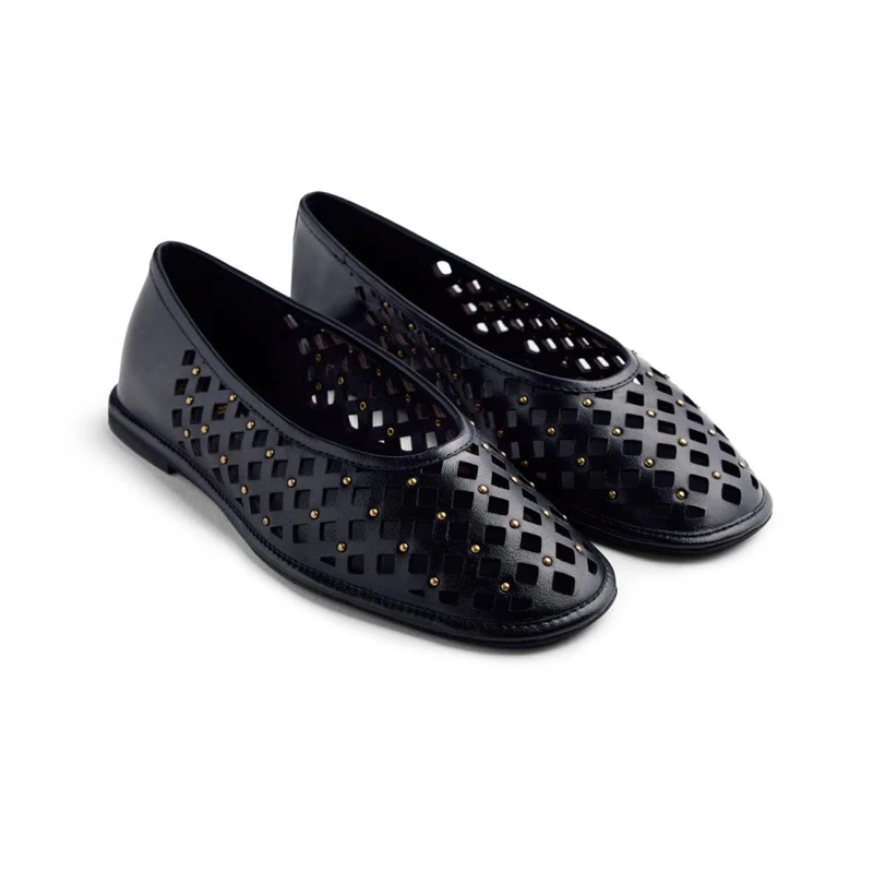 GIOSEPPO Gibbon Women's Mary Jane Flat Shoes, Black/White, 6 UK