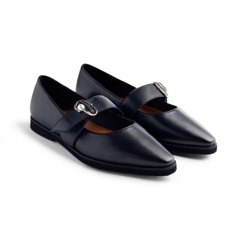 GIOSEPPO ARVESON, Women's Mary Jane Flats, Black, 41 EU, Black/White, 8.5 UK