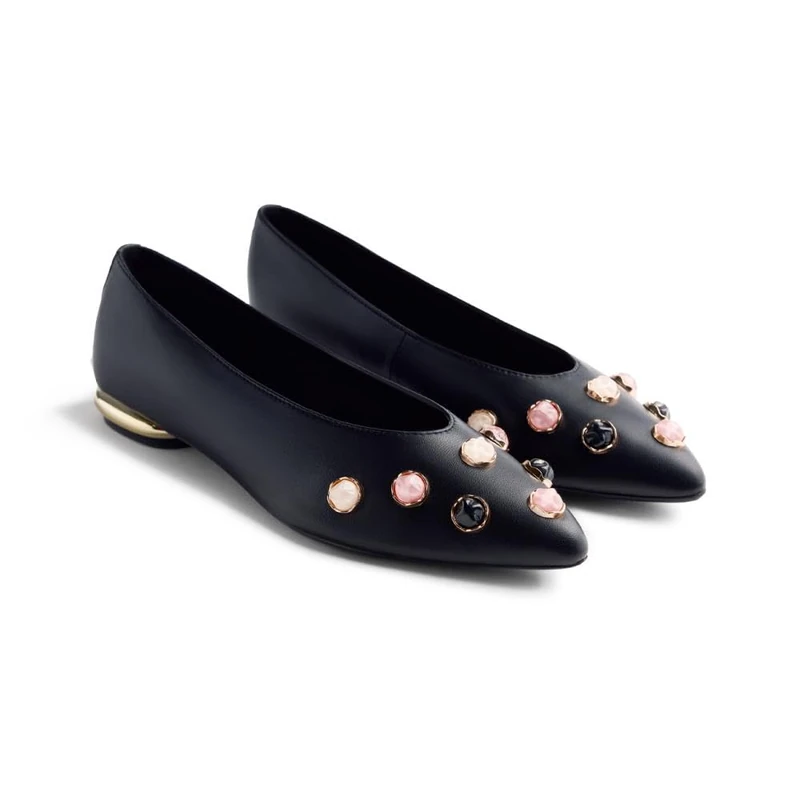 GIOSEPPO Women's Dovray Mary Jane Flat, Black/White, 8.5 UK