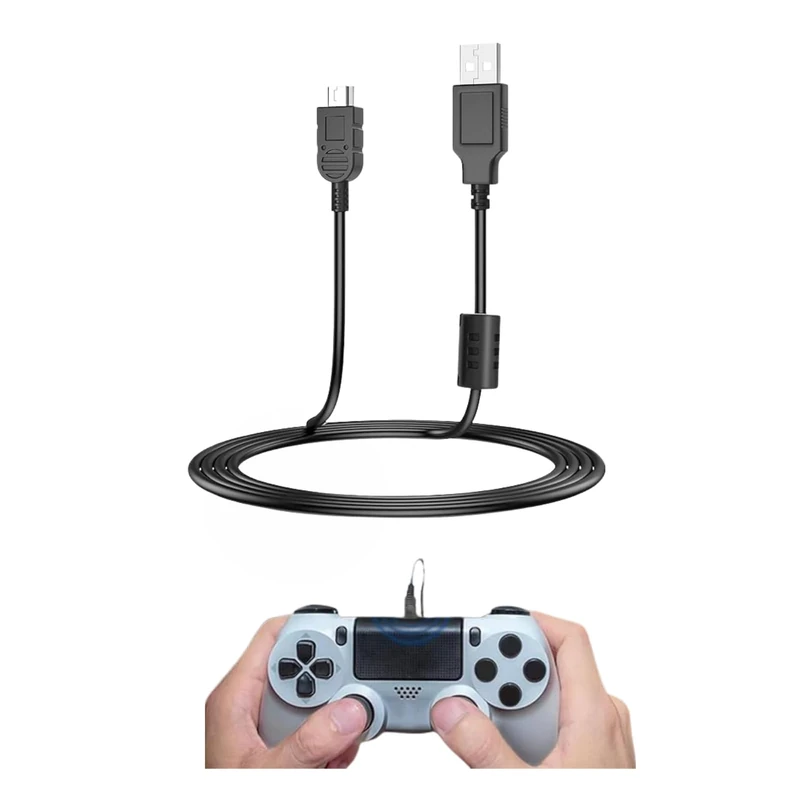 Controller Charger Cable for PS3 – Extra Long 6ft Mini USB Data Charging Cable with Magnetic Ring, Compatible with Sony PlayStation 3/PS3 Slim/PS Move Controllers, GoPro, Dash Cam, MP3 Players & More