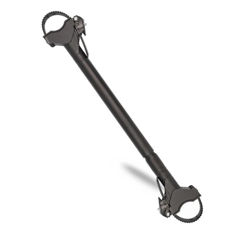 FISCHER Bicycle Frame Adapter, Variable Adapter for Safe and Practical Bicycle Transport, Suitable for Tubes up to 6 cm Diameter, Distance up to 65 cm Between Seat Post and Handlebar, Black