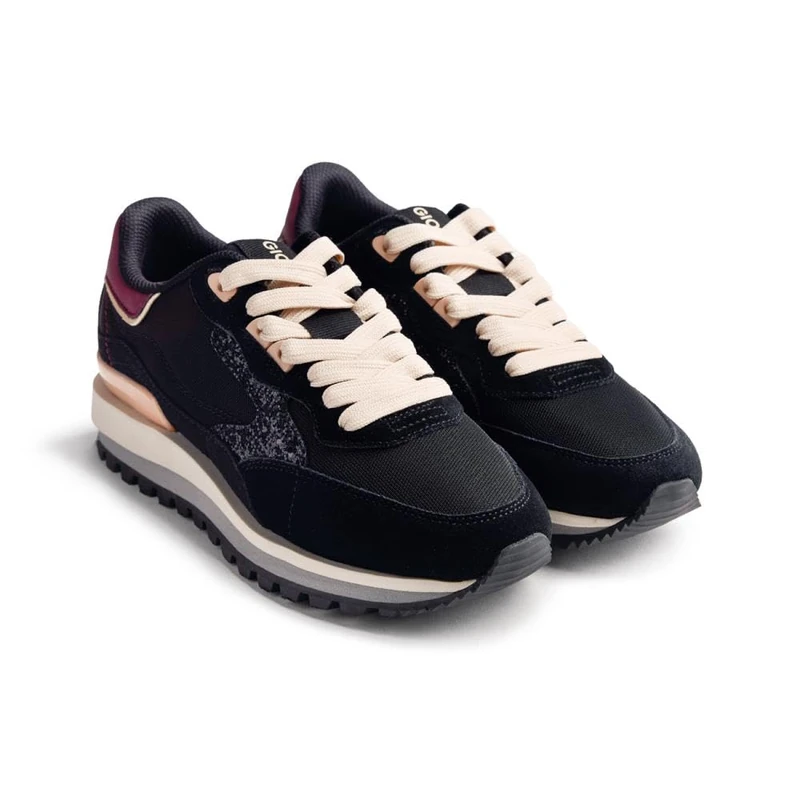 GIOSEPPO Women's Foley Sneaker, Black/White, 4 UK