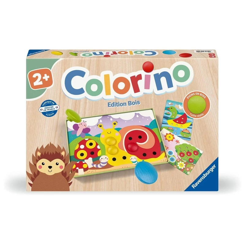 Ravensburger - Educational Game - Colorino - Wooden Edition - Colour Learning Game - Motricity and Creativity - From 2 Years - 24704 - French Version