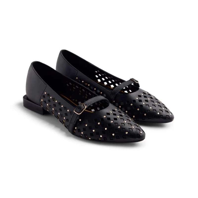 GIOSEPPO Women's Nessen Mary Jane Flat, Black/White, 6 UK
