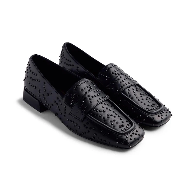 GIOSEPPO Women's Lanse Loafer, Black/White, 6 UK