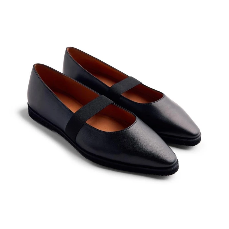 GIOSEPPO Women's Lonsdale Mary Jane Flat, Black/White, 4 UK