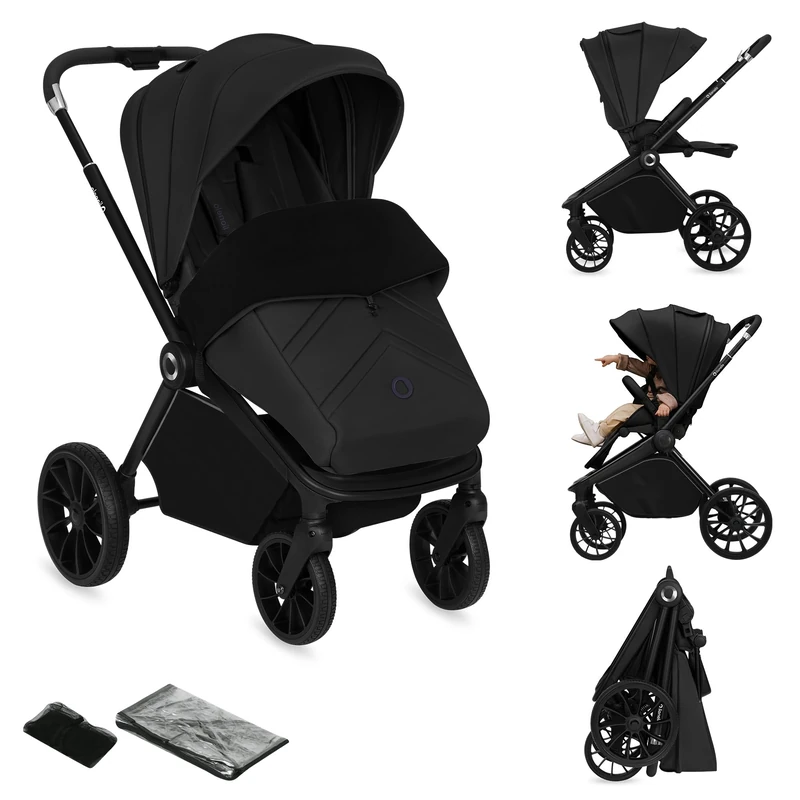 Lionelo Mika Plus All-Terrain Lightweight Stroller Pram for toddler 6–48 Months Up to 22 kg, Reversible Lie-Flat Seat, XXL Water-Repellent UPF50+ Canopy, Front & Rear Suspension, Large Shopping Basket - Image 1