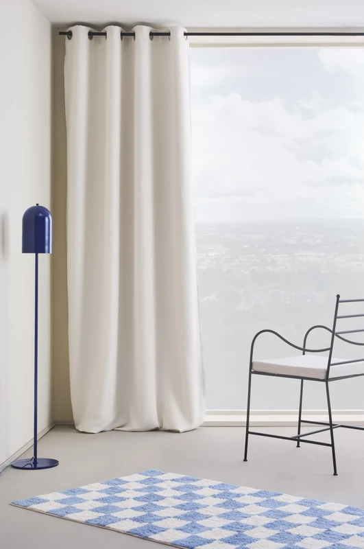 JOTEX Shadow Eyelet Blackout Eyelet Curtains 140 x 250 cm Off-White Cream