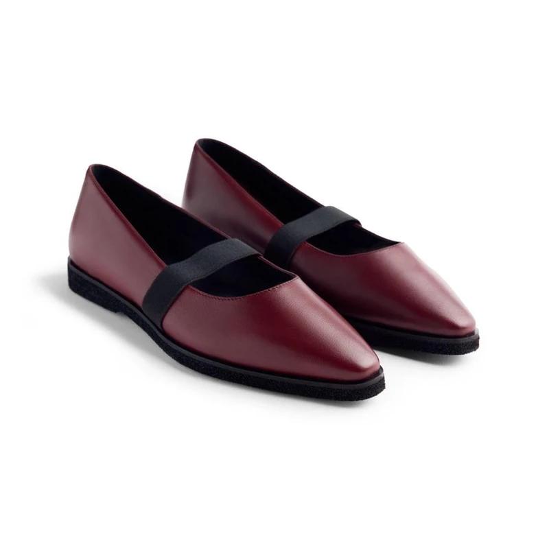 GIOSEPPO Lonsdale, Women's Mary Jane Flats, Bordeaux, 39 EU, Burgundy, 7 UK