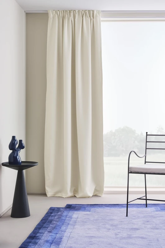 JOTEX Shadow Blackout Curtain with Multifunctional Tape (Pack of 1) Off-White Cream Curtain 140 x 220 cm