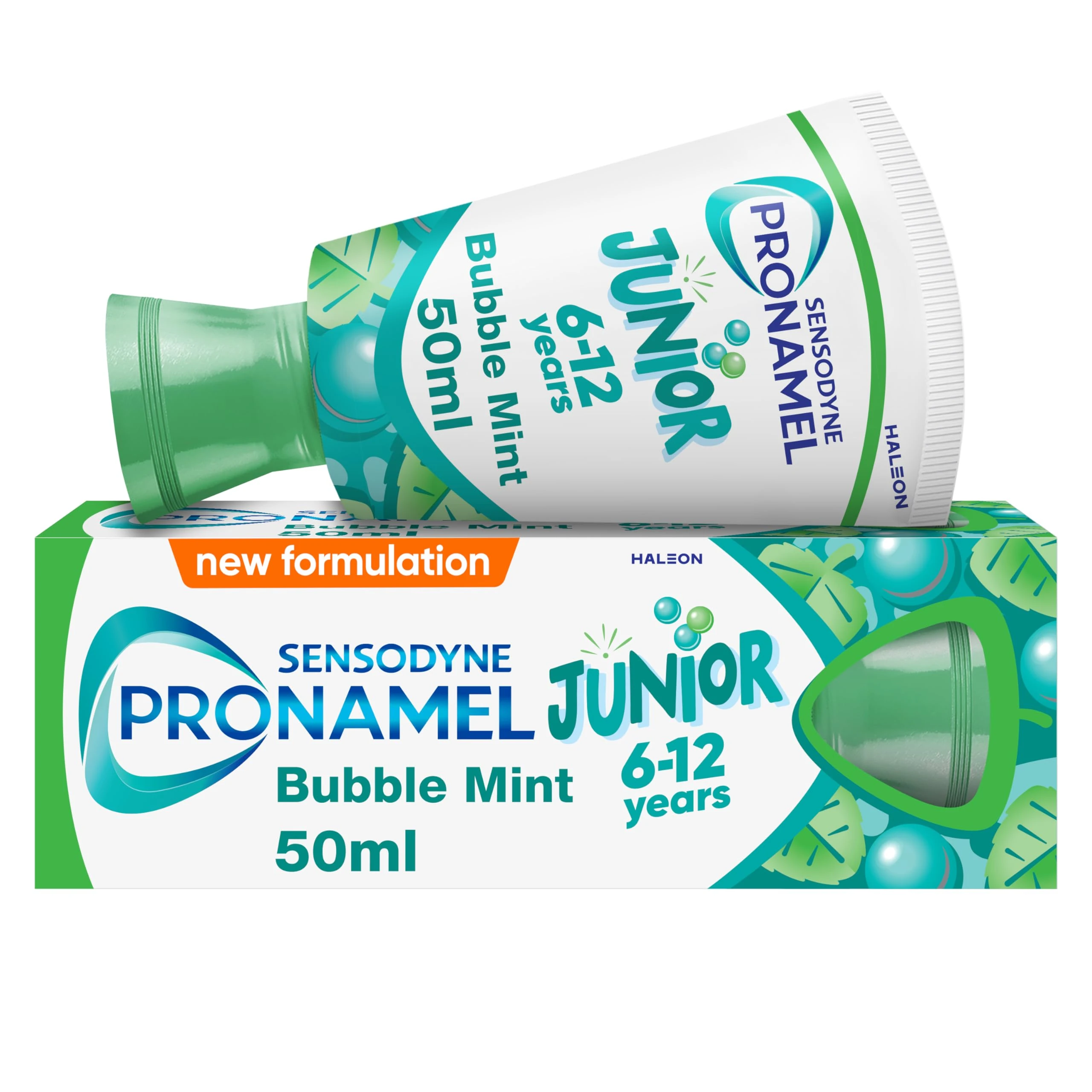 Sensodyne Pronamel Junior 6-12 Years Toothpaste for Juniors, 2X Stronger Enamel Defence*, Bubble Mint Flavour, 50 ml *Protection from Sugar acids vs Your Mouth’s Natural defences.