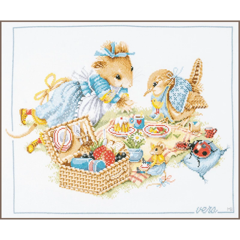 Lanarte Picnic with Vera Counted Cross Stitch Kit - 49x39cm