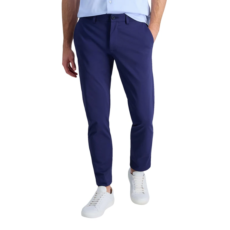 Haggar Men's Sport Travel Performance Straight Fit Flat Front Stretch Casual Pant, Navy, 34W x 30L - Image 1