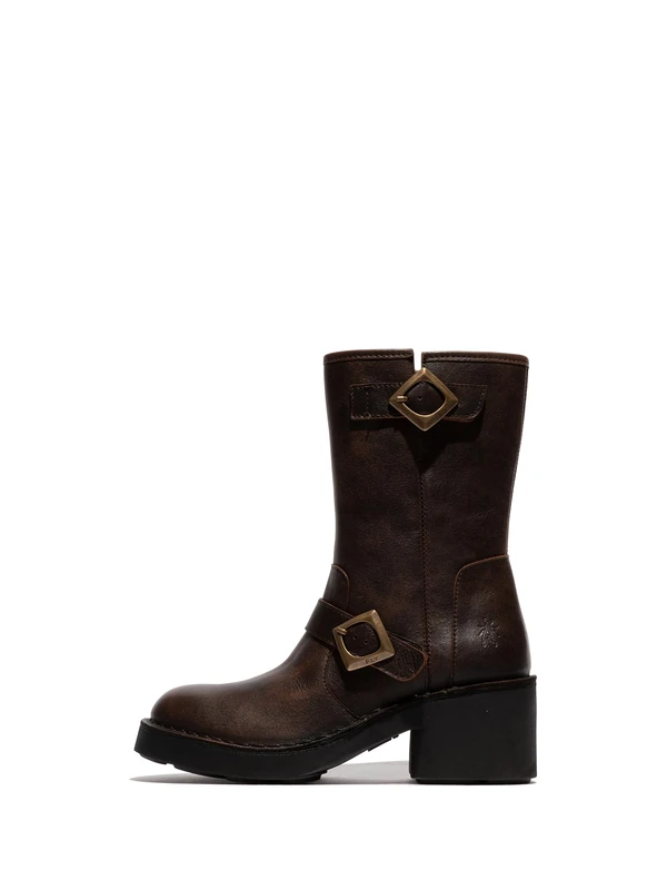 Fly London NATY192FLY Women's Fashion Boot - DK. Brown, 2 UK
