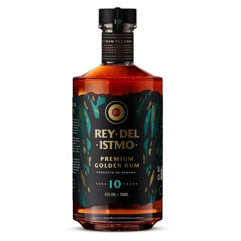 Rey Del Istmo Premium Golden Rum 10 Year Old | Luxury Panamanian Aged | Single Estate Sugar Cane Spirit | Award-Winning | Oak Cask Matured 700ml, 42% ABV | Luxury Gift