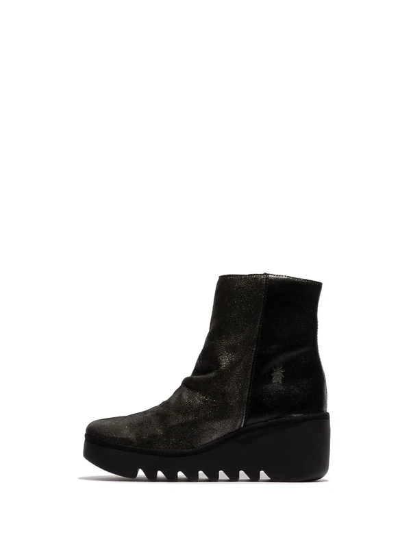 Fly London Women's BAAN538FLY Fashion Boot, Silver/Black, 3 UK