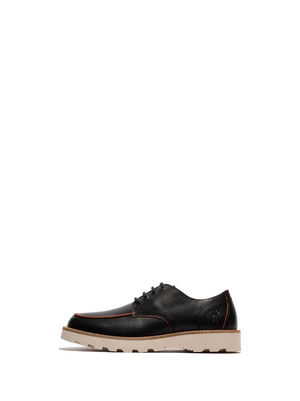 Fly London Men's ROUL208FLY Oxford, Black/RED, 5 UK
