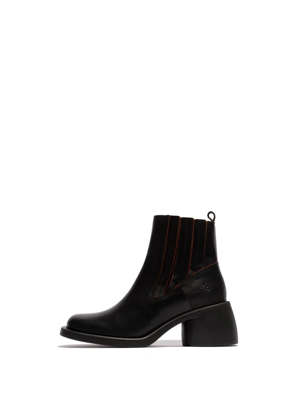 Fly London Women's HAIL310FLY Fashion Boot, Black/RED, 4 UK