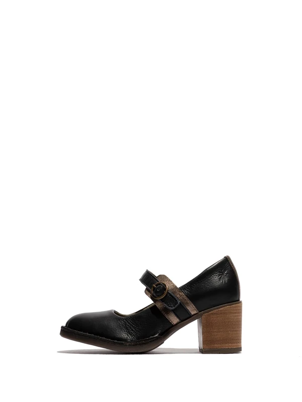 Fly London Womens Bagy164fly Oxford, Black Dk Gold, 8 UK