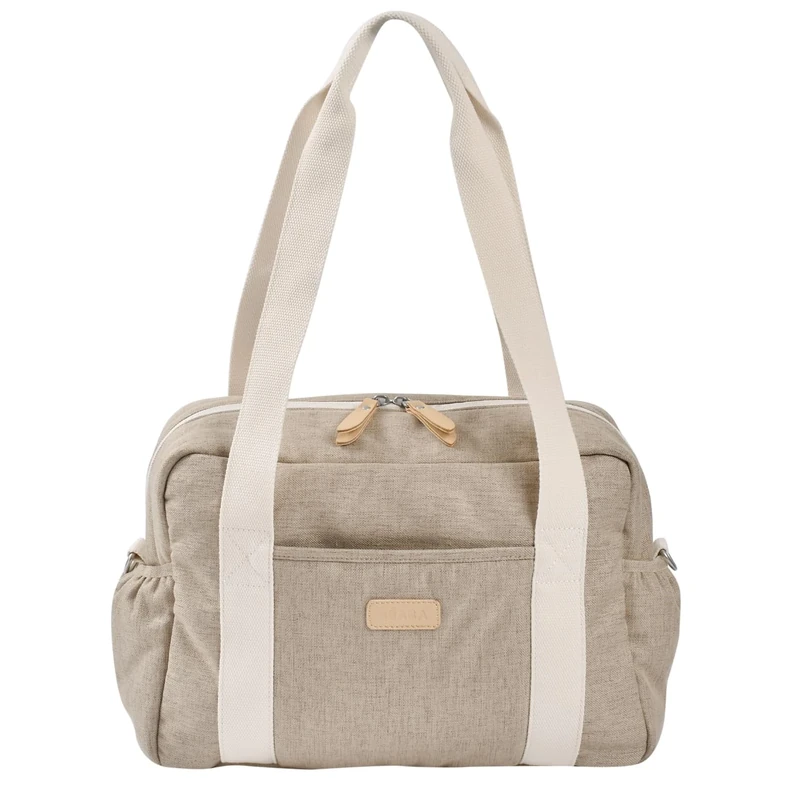 BÉABA, Baby Changing Bag, Multiple Compartments, 10 Pockets, Trolley-case Zipper, Shoulder Strap, Cooler Bag, Changing mat, Water-Repellent, Capacity 16L, Sac Paris, Clay Earth