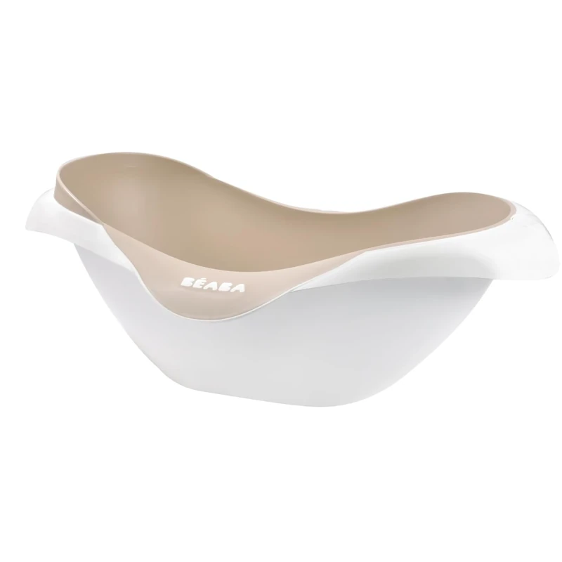 BÉABA, Baby Bathtub, Anti-Slip and Comfort, Made in France, Soft and Flexible Material, Multifunction, Ergonomic, Drain Plug, Camélé'O, Clay Earth
