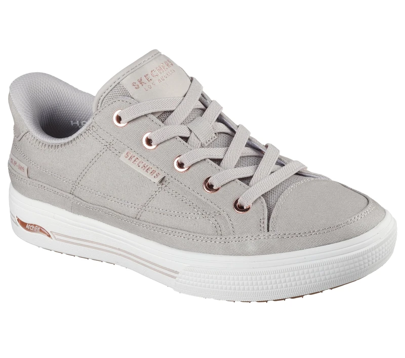Skechers Women's Arch Fit Arcade-See Ya There Hands Free Slip-ins Sneaker, Taupe, 3.5 UK