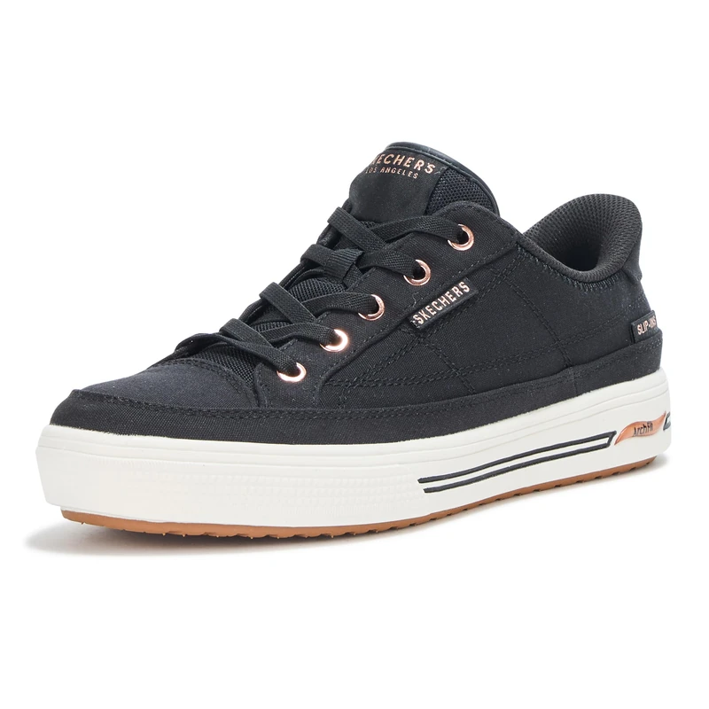 Skechers Women's Arch Fit Arcade-See Ya There Hands Free Slip-ins Sneaker, True Black, 2 UK