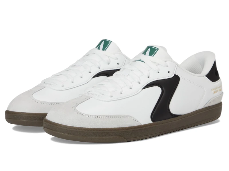 Skechers Men's Hotshot Relegate Sneaker, White Duraleather/Suede/Black Trim, 8.5 UK