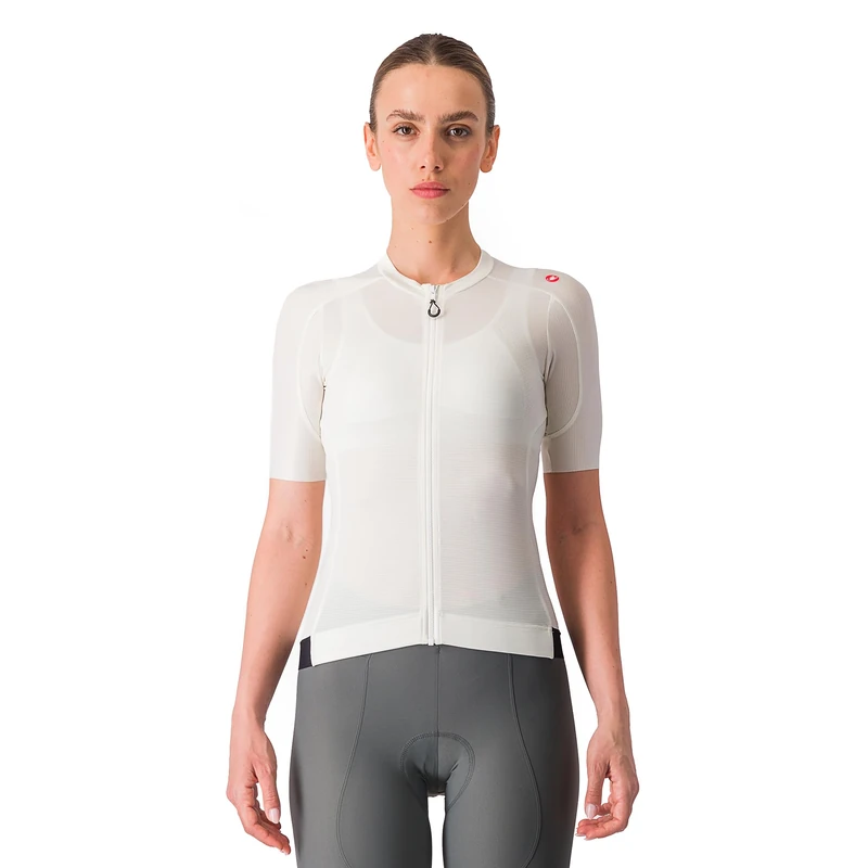 CASTELLI Espresso W Women's Cycling Jersey Breathable and Lightweight Perfect for Long Distances, Ivory/Dark Gray, L