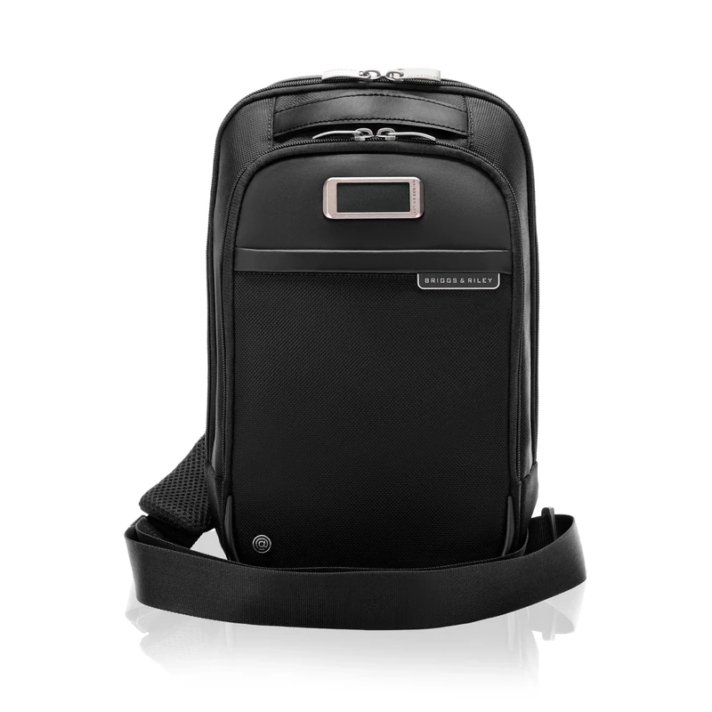 Briggs & Riley Sling Bag for Women & Men - Personal Item Travel Bag, Sling for Work or School, Lightweight & Durable, Cross Body Padded Strap, Secure Fit for Tablet - @work, Black