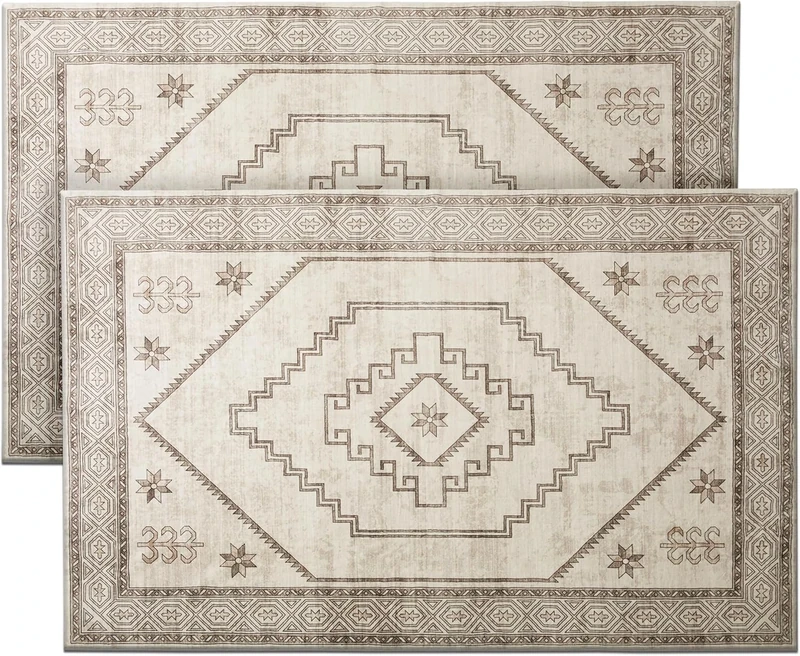 Hafaa Door Mat 80x150cm 2 Pack Door Mats Outdoor Indoor Non Slip Washable doormat Dirt Trapper Heavy Duty Floor Mat Entrance mat Super Absorbent Front Doormats (Radiant)