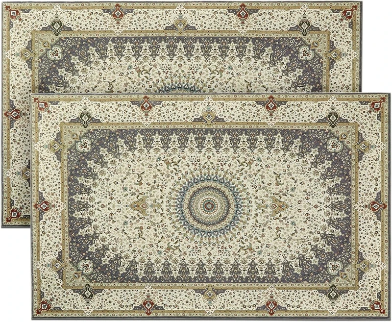 Hafaa Door Mat 80x150cm 2 Pack Door Mats Outdoor Indoor Non Slip Washable doormat Dirt Trapper Heavy Duty Floor Mat Entrance mat Super Absorbent Front Doormats (Willow Grey)