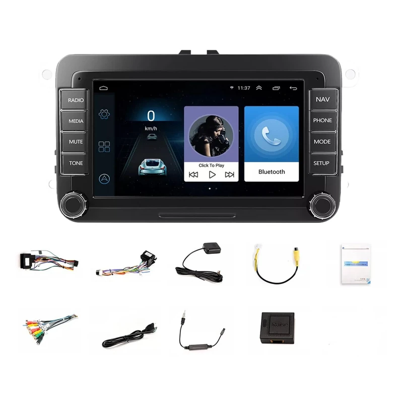 Ailan Android 14 Car Stereo for VW Golf MK5 MK6 Jetta Passat CC with GPS Navigation, 7 inch HD touchscreen with Bluetooth FM Head Unit Backup Camera (1+16G)