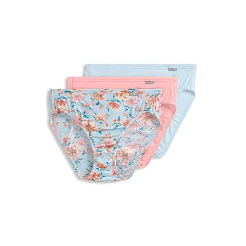 Jockey Women's Underwear Supersoft French Cut - 3 Pack, Formal Light Blue Floral/Sunrise Peach/Echo Blue, 7
