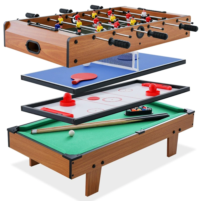 GYMAX 4 in 1 Multi Game Table, Combo Games Table Set