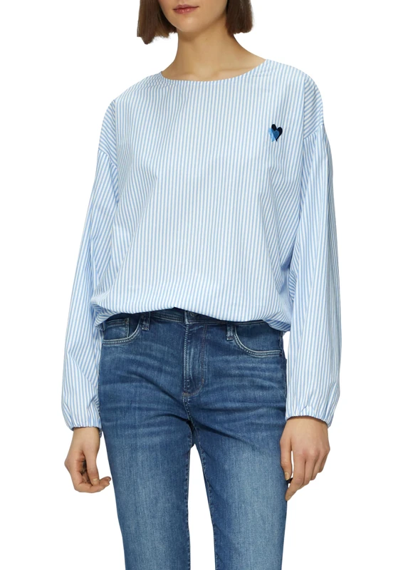 s.Oliver Women's 2161033 Long Sleeve Blouse, Blue, 14
