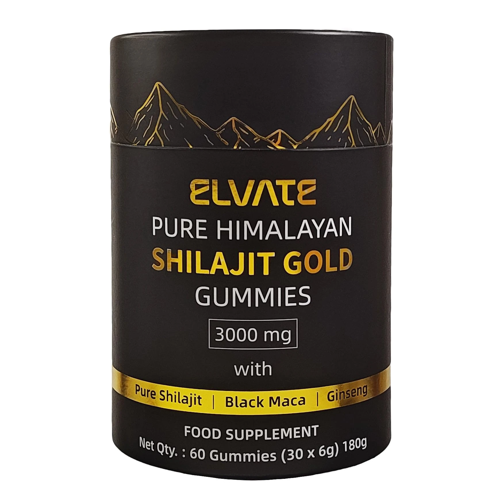 Elvate Shilajit Pure Himalayan Gold Gummies 3000mg, High in Fulvic Acid with Ginseng and Maca, Resin Alternative 1 Month Supply Individually Wrapped, Natural Energy Support Supplement for Men + Women
