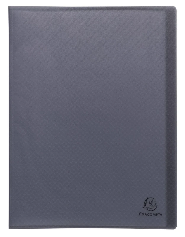 Exacompta - Ref 78521E - Box of 20 Opak recycled display cases - 20 grained pockets - 40 sheets - for A4 format - soft cover in polypropylene 4/10th semi-opaque - black