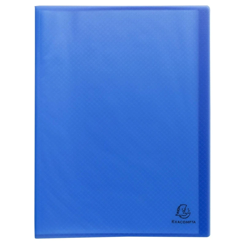 Exacompta - Ref 78552E - Box of 15 Opak recycled document protectors - 50 grained pockets - 100 sheets - for A4 format - soft cover in PP 4/10th semi-opaque - light blue