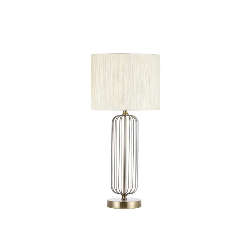 blendend Table Lamp 1xe27 Leather, Beige Shade, Dimensions 66x30x30cm, Ideal for Ambient Light and Decoration of Spaces. - Image 1