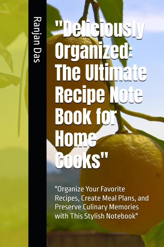 "Deliciously Organized: The Ultimate Recipe Note Book for Home Cooks": "Organize Your Favorite Recipes, Create Meal Plans, and Preserve Culinary Memories with This Stylish Notebook"