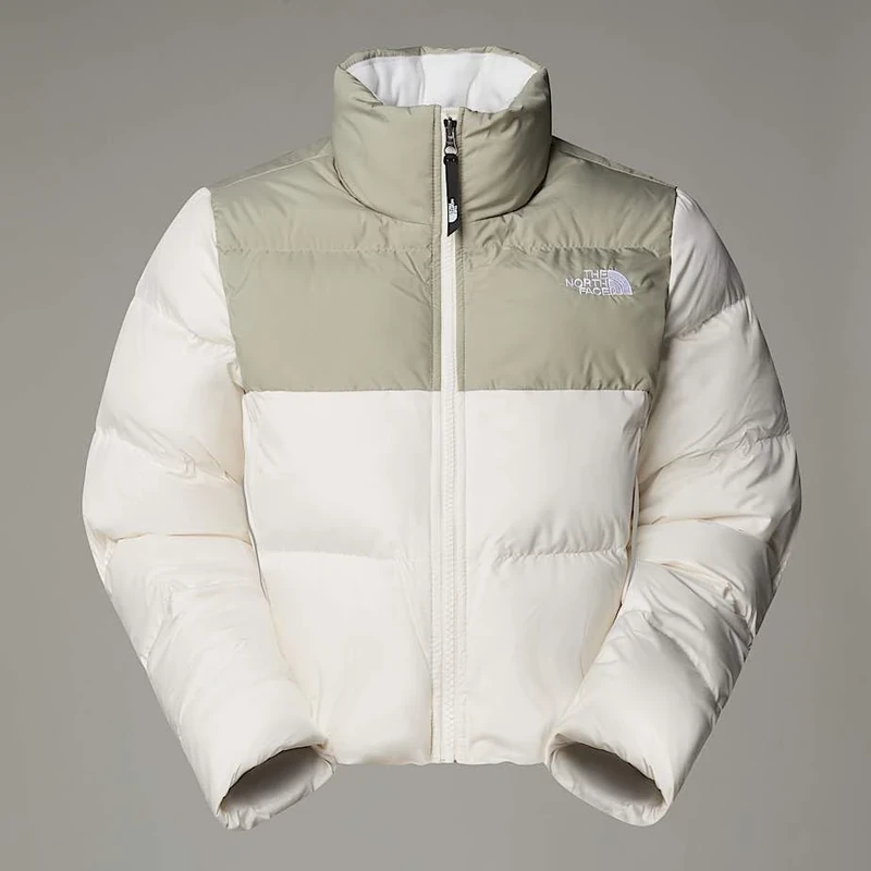 The North Face Women's Cropped Saikuru Jacket, White Dune/Clay Grey, M